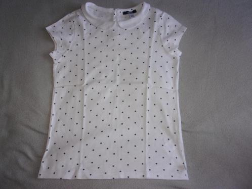 Mooi meisjes t - shirt met claudine kraagje. Maat 140., Kinderen en Baby's, Kinderkleding | Maat 140, Zo goed als nieuw, Meisje
