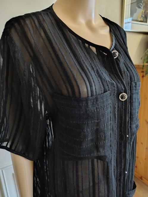 feestelijk doorkijk blouse, Kleding | Dames, Blouses en Tunieken, Zo goed als nieuw, Maat 46/48 (XL) of groter, Zwart, Verzenden