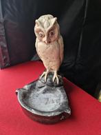Oude gipsen asbak uil, Antiek en Kunst, Curiosa en Brocante, Ophalen of Verzenden