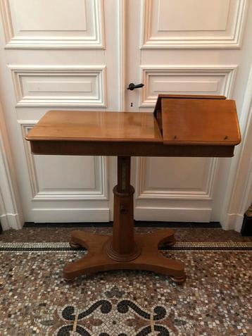 ANTIEKE ENGELSE LEESTAFEL SIDETABLE MAHONIE VERSTELBAAR 