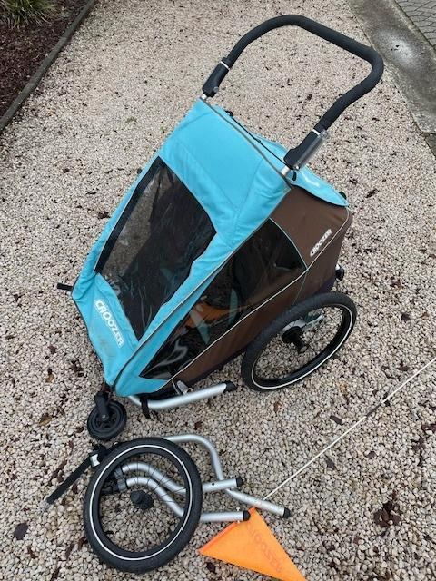 croozer fietskar/wandelkar 2 kinderen met vering, Vélos & Vélomoteurs, Accessoires vélo | Remorques, Utilisé, Remorque pour enfant