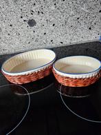 2 keramische kommetjes in rieten mandje, nieuw, Huis en Inrichting, Ophalen of Verzenden, Nieuw