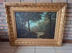 Grand tableau ancien – Huile sur toile – Paysage forestier, Antiquités & Art, Art | Peinture | Classique, Enlèvement