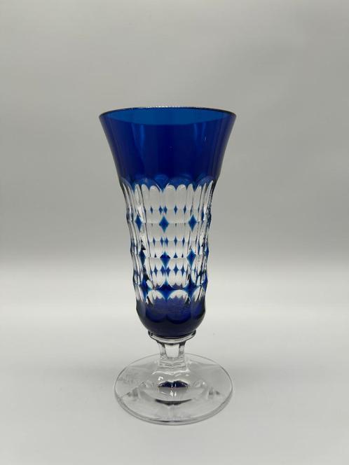 Val Saint-Lambert kristallen vaas, geslepen en gevoerd in bl, Antiek en Kunst, Antiek | Glaswerk en Kristal, Ophalen of Verzenden