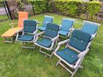 6 fauteuil de jardin en teck avec coussin, Jardin & Terrasse, Utilisé, Enlèvement ou Envoi