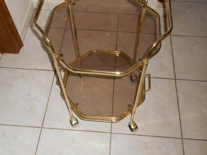 Messing serveerwagen hoogte70cm breedte 44cm, Antiek en Kunst, Curiosa en Brocante, Ophalen of Verzenden