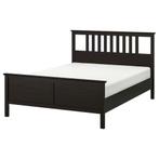IKEA Hemnes zwart tweepersoonsbed met lattenbodems, Huis en Inrichting, Ophalen, Verstelbaar, Zwart, Tweepersoons