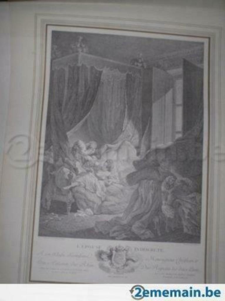 L'Epouse indiscrète - gravure sur papier 1771, Antiquités & Art, Enlèvement ou Envoi