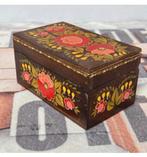 Boîte à bijoux ancienne, boîte en bois laqué Cachemire, Inde, Enlèvement ou Envoi