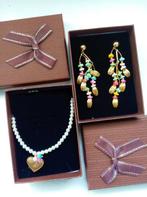 nieuw set : perles collier kettinghanger hart + oorhangers, Handtassen en Accessoires, Met edelsteen, Nieuw, Ophalen of Verzenden
