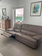 Lederen zetel met relax, Huis en Inrichting, Zetels | Zetels, Ophalen, Gebruikt, Klassiek, Rechte bank