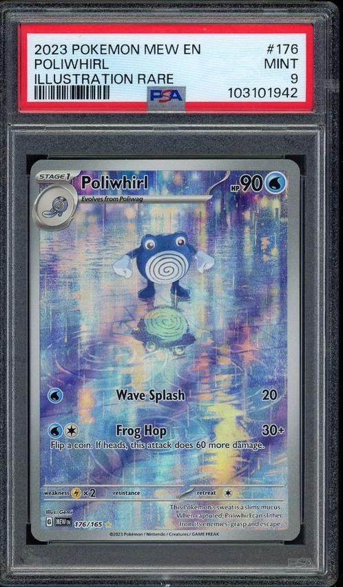 Poliwhirl [Illustration Rare] PSA 9 - 176/165 -151 2023, Hobby en Vrije tijd, Verzamelkaartspellen | Pokémon, Zo goed als nieuw