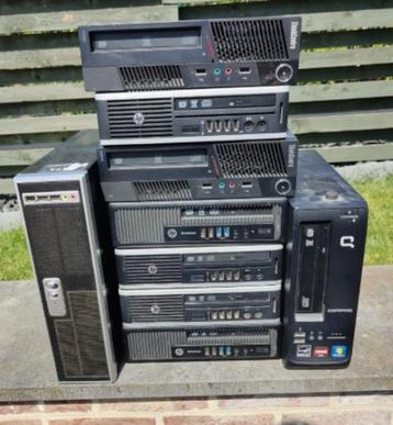 Lot computeronderdelen (9 PC's, optische drives, voeding) beschikbaar voor biedingen