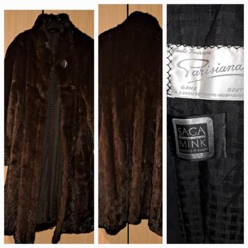 Bontjas SAGA MINK, Kleding | Dames, Jassen | Winter, Bruin, SAGA MINK, Zo goed als nieuw, Ophalen
