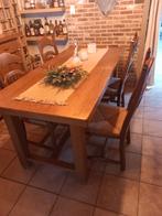 Tafel met stoelen, Huis en Inrichting, Ophalen, Gebruikt, Eikenhout, 50 tot 100 cm