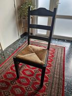 6  houten eetkamerstoelen met biezen zitting, samen 50 euro, Huis en Inrichting, Stoelen, Ophalen
