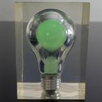 Lucite lightbulb Pierre Giraudon glow in the dark., Ophalen of Verzenden