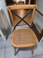 Stoel hout ratan ijzer kruis, Antiek en Kunst, Ophalen
