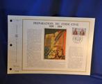 feuillet timbre francais 1er jour code civil 3-11-1973 (254), Ophalen of Verzenden, Gestempeld
