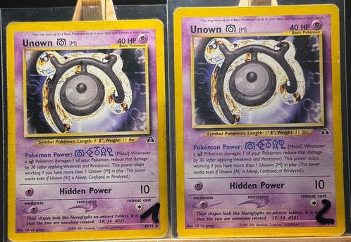 Neo Discovery - Unown M (1-2) 49/75, Hobby en Vrije tijd, Verzamelkaartspellen | Pokémon, Zo goed als nieuw, Losse kaart, Ophalen