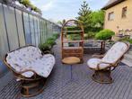 Loungeset in rotan, Tuin en Terras, Ophalen, 4 zitplaatsen, Rotan, Zo goed als nieuw