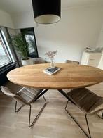 Eettafel - massief hout 220cm x 100 cm, Ophalen, Gebruikt, 200 cm of meer, 50 tot 100 cm