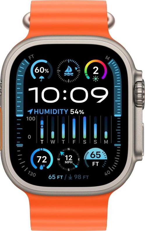 Apple Watch Ultra 2 GPS + Cellular 49mm  Titanium Case, Handtassen en Accessoires, Smartwatches, Nieuw, iOS, Afstand, Calorieverbanding