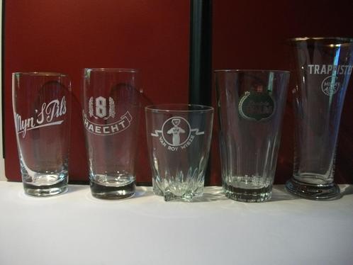 Oude bierglazen Myn's Pils Haecht Van Roy Wieze Palm Chimay, Verzamelen, Glas en Drinkglazen, Ophalen of Verzenden