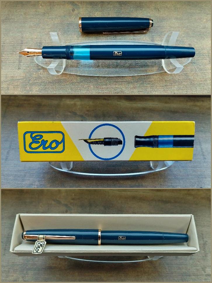 ERO - Stylo plume vintage - Couleur bleue, Collections, Stylos, Neuf, Stylo, Autres marques, Avec boîte, Enlèvement ou Envoi