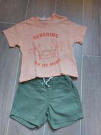 Set short + bloes H&M - meisje - groen/oranje - maat 74, Enfants & Bébés, Vêtements de bébé | Taille 74, Fille, Ensemble, Enlèvement ou Envoi