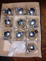 Zilveren glazen kerstballen, Comme neuf, Enlèvement ou Envoi