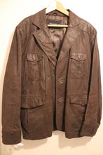 Lederen Herenjas  Maat 56   Te koop in De Panne  25€, Kleding | Heren, Ophalen, Zo goed als nieuw, Maat 56/58 (XL), Bruin