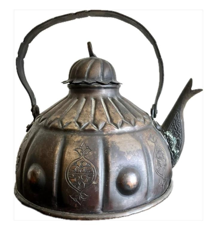 Oude ketel theepot (koper?), Antiek en Kunst, Curiosa en Brocante, Ophalen