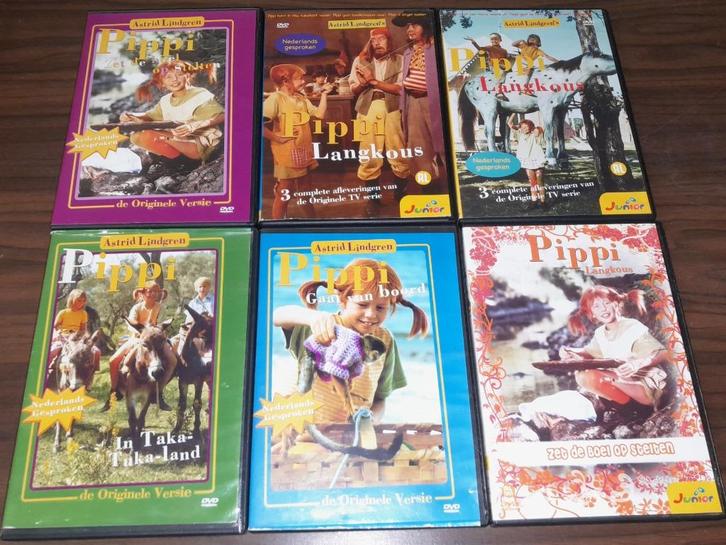 6 Pipi Langkous Dvd’s, Cd's en Dvd's, Dvd's | Kinderen en Jeugd, Avontuur, Alle leeftijden, Ophalen of Verzenden
