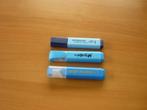 Set 3 blauwe markeerstift fluostift accentueerstift marker, Ophalen of Verzenden