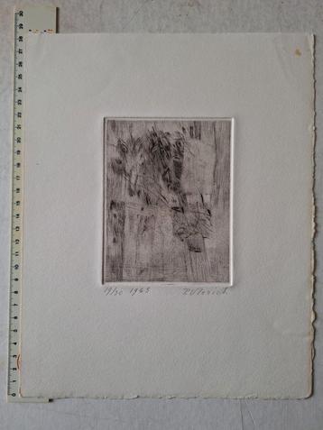 Ets van Pierre Vlerick "Abstracte compositie" uit 1965 beschikbaar voor biedingen