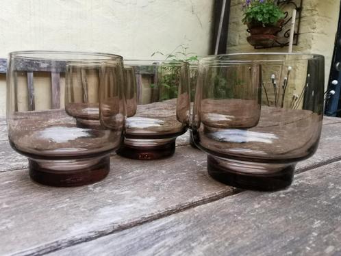 5 Luminarc fumé waterglazen sapglazen dessertglazen, Antiek en Kunst, Antiek | Glaswerk en Kristal, Ophalen of Verzenden