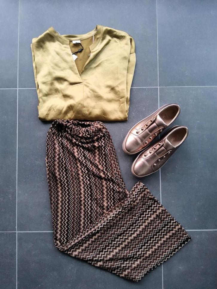 Feestelijke broek met subtiele glitters Ameline 50, Kleding | Dames, Broeken en Pantalons, Ophalen of Verzenden