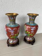 2 x Chinese cloisonne vazen, Ophalen of Verzenden