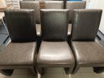 6 kwalitatieve eetkamerstoelen op wieltjes, Ophalen, Zo goed als nieuw, Grijs