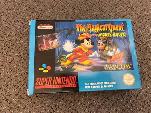 snes the magical quest starring mickey mouse 1992 CIB🎮🎮🎮, Games en Spelcomputers, Games | Nintendo Super NES, Zo goed als nieuw