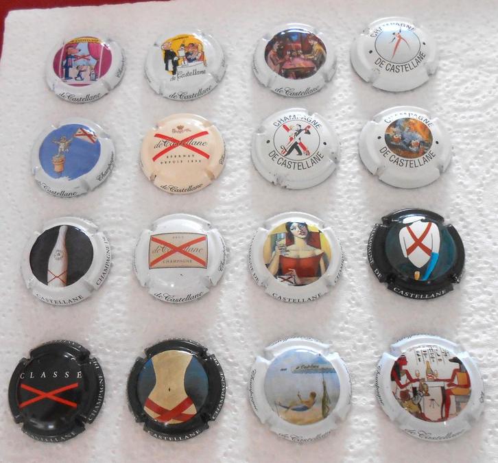 16 champagne capsules - De Castellane - 0,75 euro per stuk, Verzamelen, Complete verzamelingen en Collecties, Ophalen of Verzenden