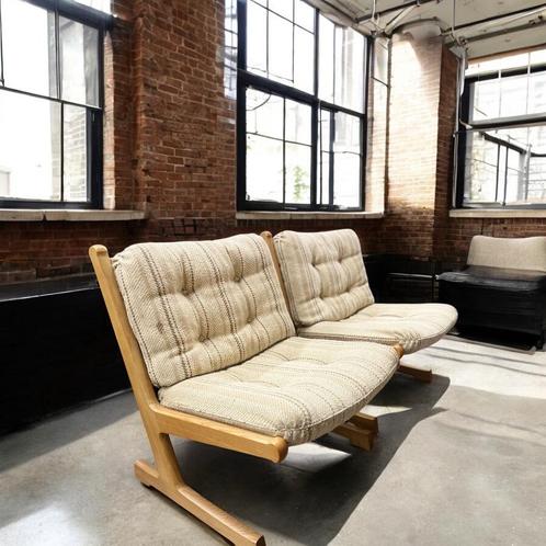 Set van 2 vintage fauteuils / clubzetels / lounge chairs, Antiek en Kunst, Antiek | Meubels | Stoelen en Sofa's, Ophalen of Verzenden