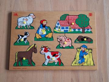✪ Houten inlegpuzzel boerderij beschikbaar voor biedingen