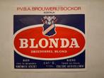 Bieretiket Belgie Bockor #4 Blonda, Collections, Marques de bière, Envoi, Utilisé