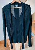 Mooie zwarte trui van viscose. Medium H&M. V-hals met gebrei, Kleding | Dames, Truien en Vesten, Maat 38/40 (M), H&M, Zwart, Ophalen of Verzenden
