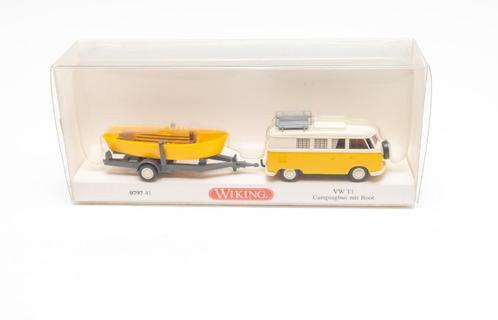 1:87 Wiking - 079741 VW T1 Campingbus mit Boot, Hobby en Vrije tijd, Modelauto's | 1:87, Zo goed als nieuw, Auto, Wiking, Ophalen of Verzenden