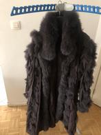 Long manteau réversible en renard bleu - Taille : 42, Porté, Bleu