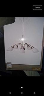 Gladstone lamp in inox nieuw, Ophalen of Verzenden, Nieuw, Metaal, Lustre gladstone avec du verre d'opaline