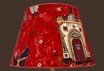 Abat-jour rouge avec imprimé, Maison & Meubles, Lampes | Abat-jour, Comme neuf, Oosters, vintage, 25 à 50 cm, Rond
